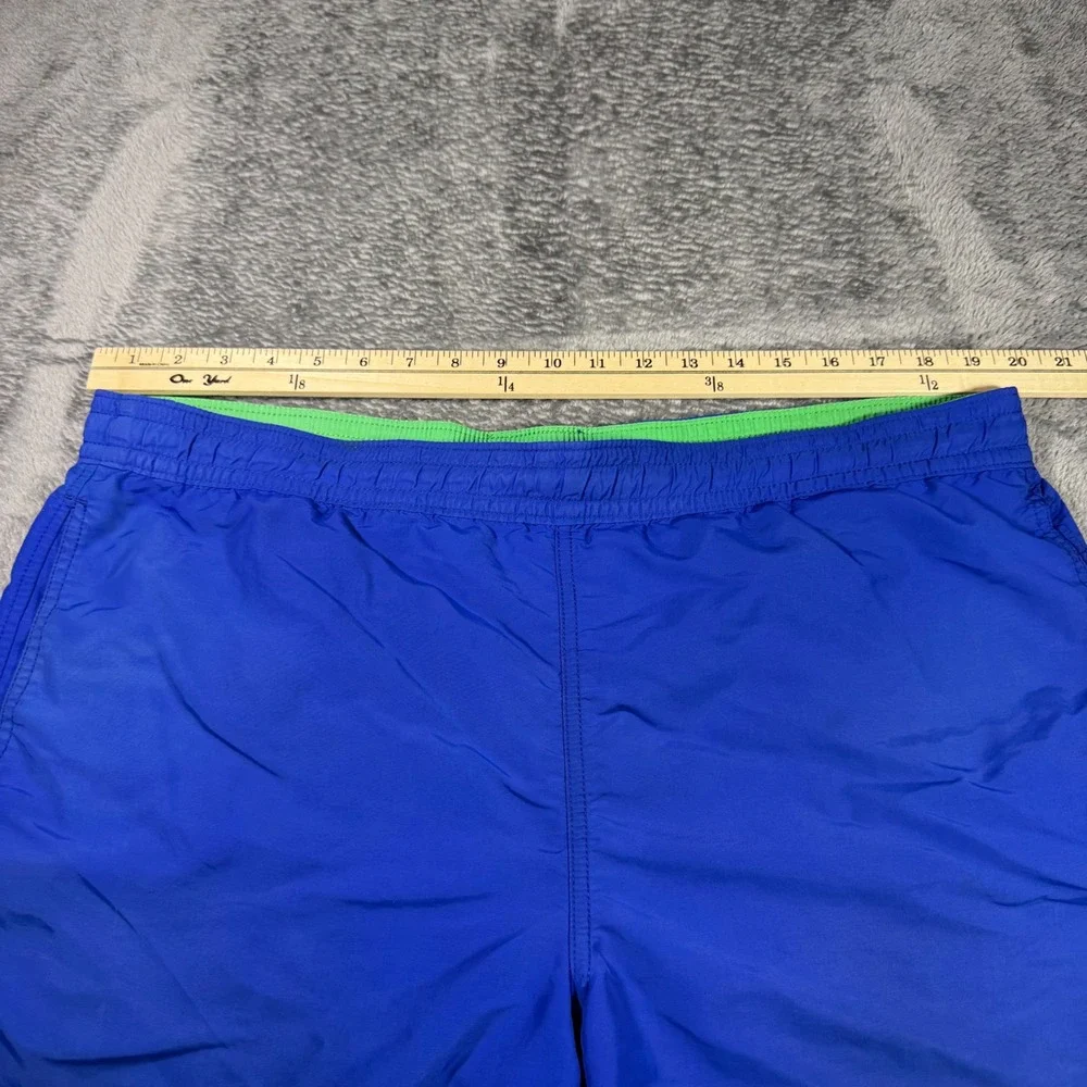 Polo Ralph Lauren Mens Royal Blue Lime Green Pony Swim Trunks Large L Mesh Lined